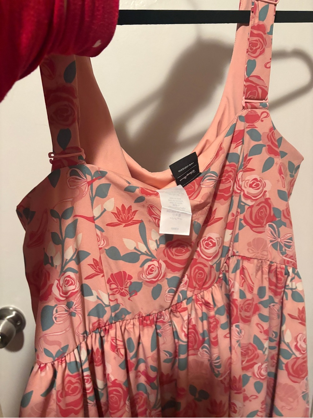 Disney HerUniverse Pink Floral Tiered workout dress with green Accents - Picture 5 of 5